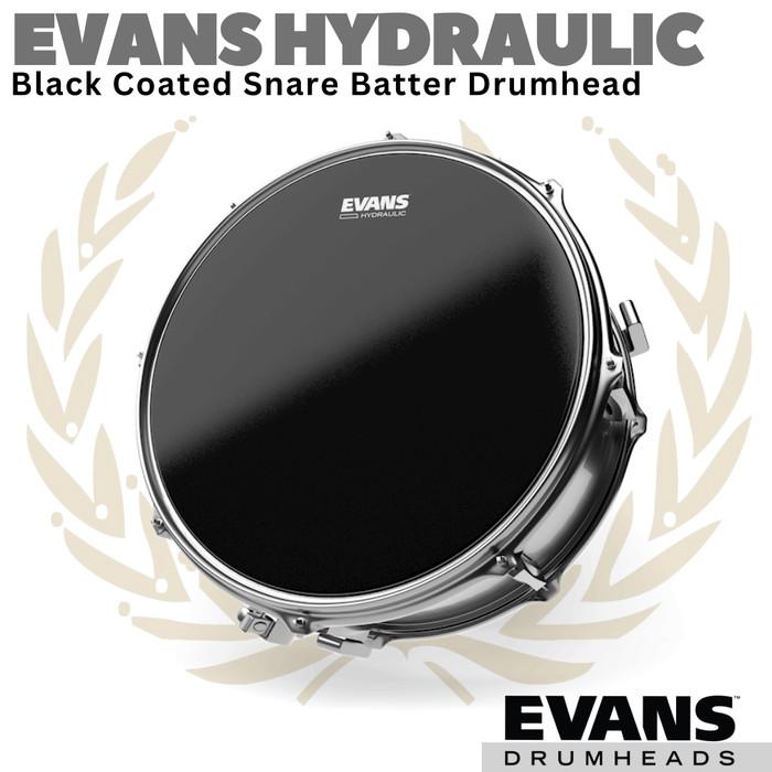 EVANS HYDRAULIC Black Coated Snare Drum Batter | 13 14 Inch Drumhead