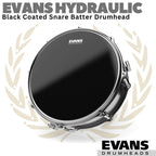EVANS HYDRAULIC Black Coated Snare Drum Batter | 13 14 Inch Drumhead
