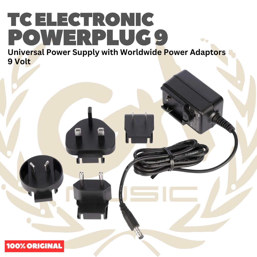 TC Electronic Powerplug 9 Universal Power Supply with Worldwide Power Adaptors 9 Volt - Adaptor untuk Efek Alat Musik Original Asli