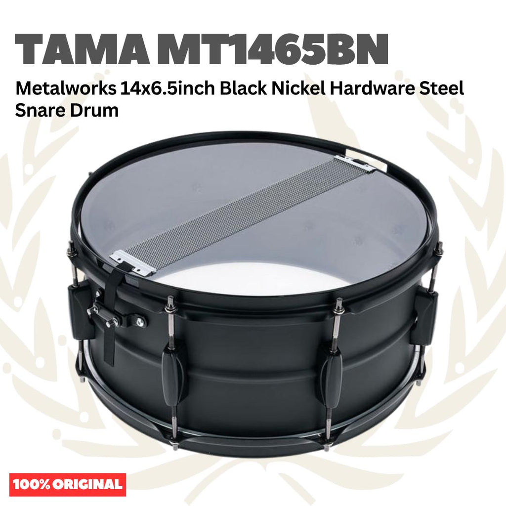 TAMA MT1465BN Metalworks 14x6.5inch Black Nickel Hardware Steel Snare Drumn- Senar Drum