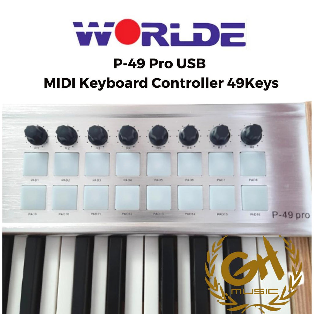 WORLDE P-49 Pro USB MIDI Keyboard Controller 49Key