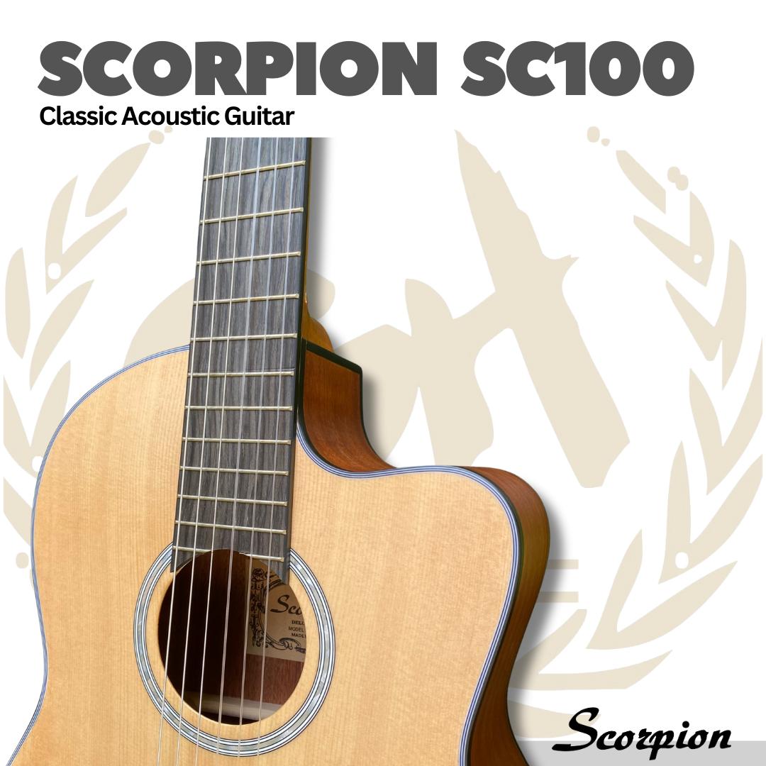 Scorpion SC100 Nylon Classic Acoustic Guitar - Gitar Klasik Nilon Akustik SC-100 Original Asli
