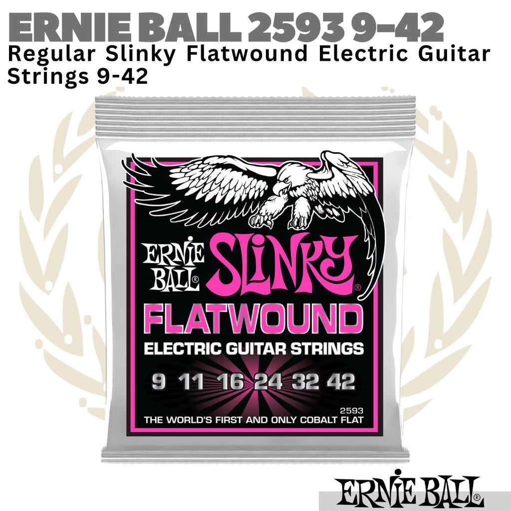 Ernie Ball 2593 Super Slinky Flatwound Electric Guitar Strings 9-42