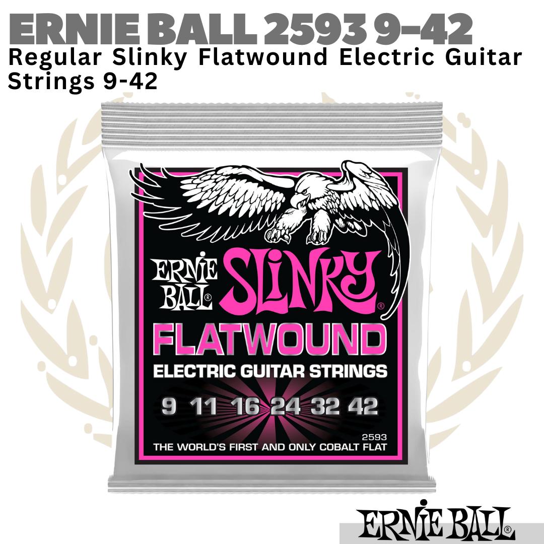 Ernie Ball 2593 Super Slinky Flatwound Electric Guitar Strings 9-42