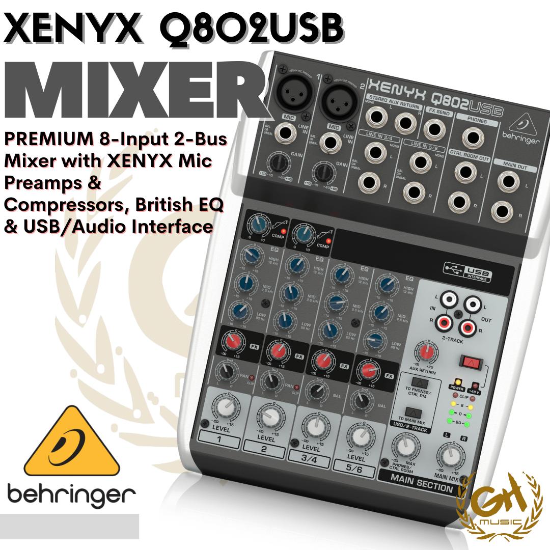 BEHRINGER XENYX Q802USB MIXER AUDIO INTERFACE
