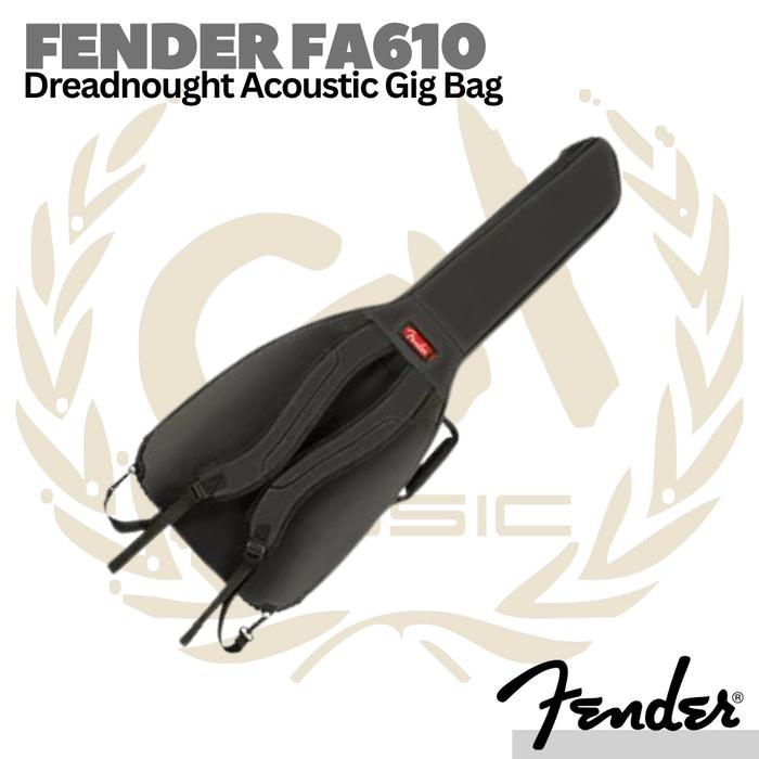 Fender FA610 Dreadnought Acoustic Guitar Gig Bag - Tas Gitar Akustik