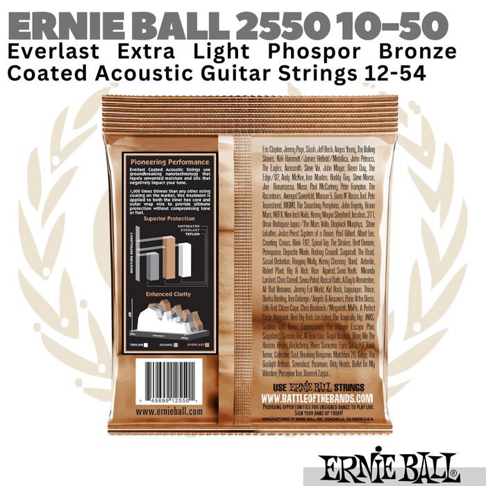 ERNIE BALL Everlast 2550 Coated Acoustic Guitar Strings 10-50 | Senar