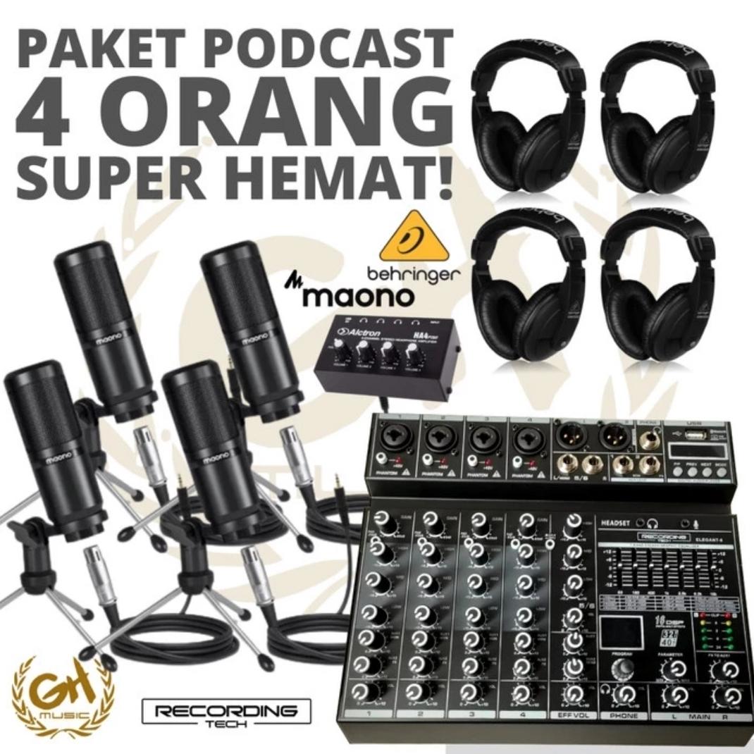 PAKET PODCAST 4 ORANG MURAH BERKUALITAS PM360 / BM800 + RT ELEGANT 6 MK2