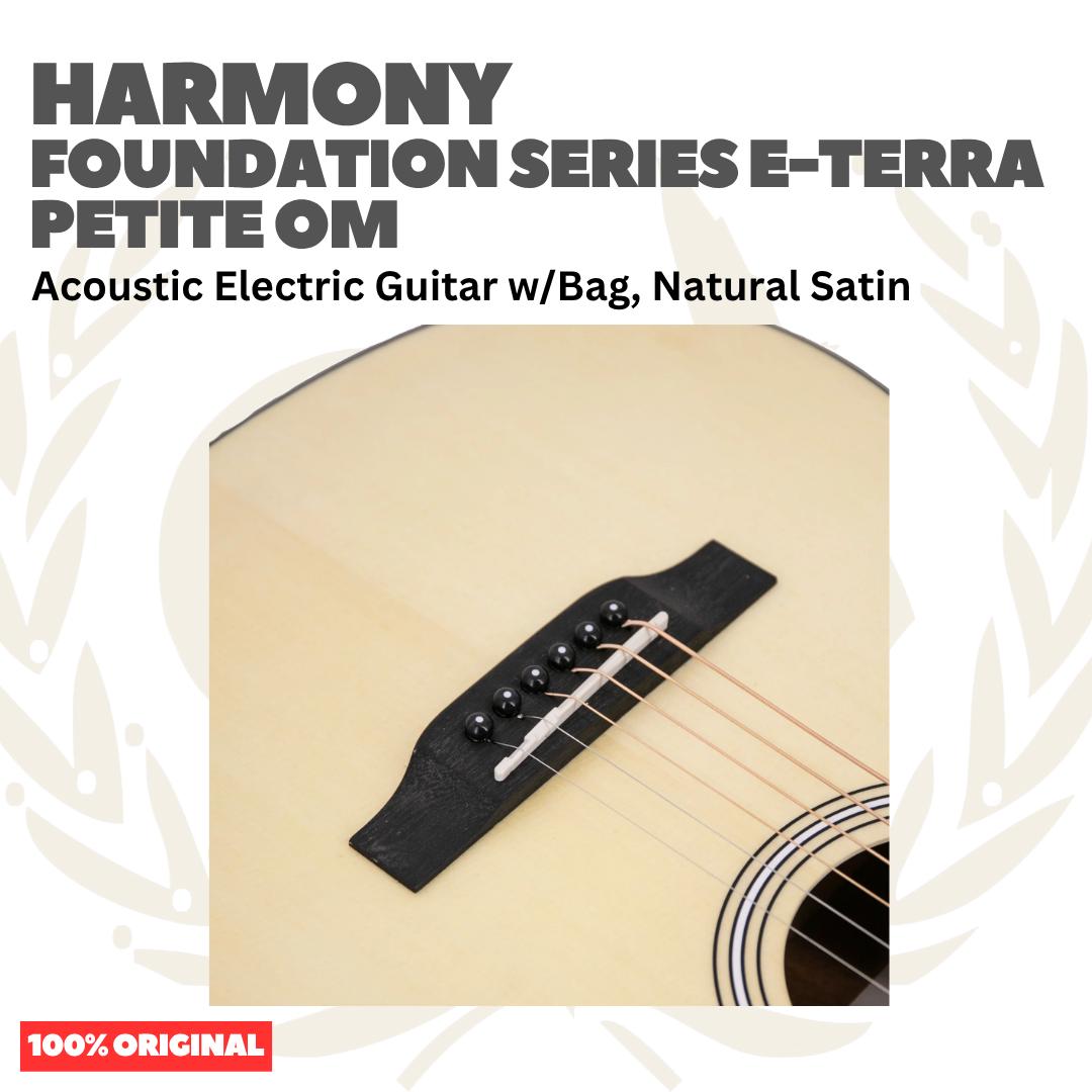Harmony Foundation Series e-Terra Petite OM Acoustic Guitar w/Bag - Gitar Akustik Elektrik dengan Preamp