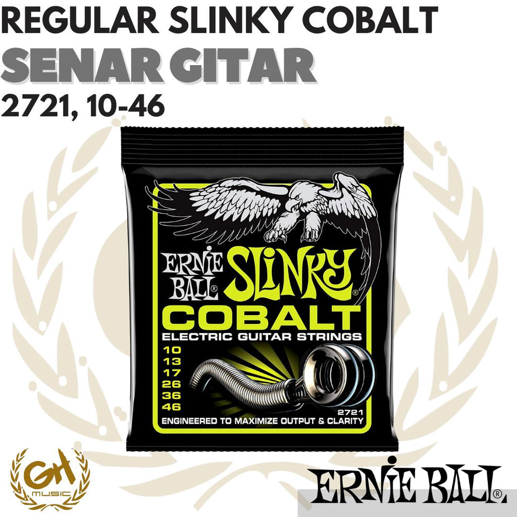 Ernie Ball 2721 Regular Slinky Cobalt Electric Guitar Strings, 10-46