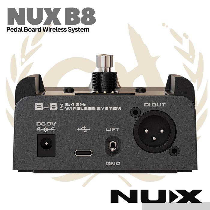 NUX B8 2.4Ghz Pedalboard Wireless System - Digital B-8 Gitar Bass