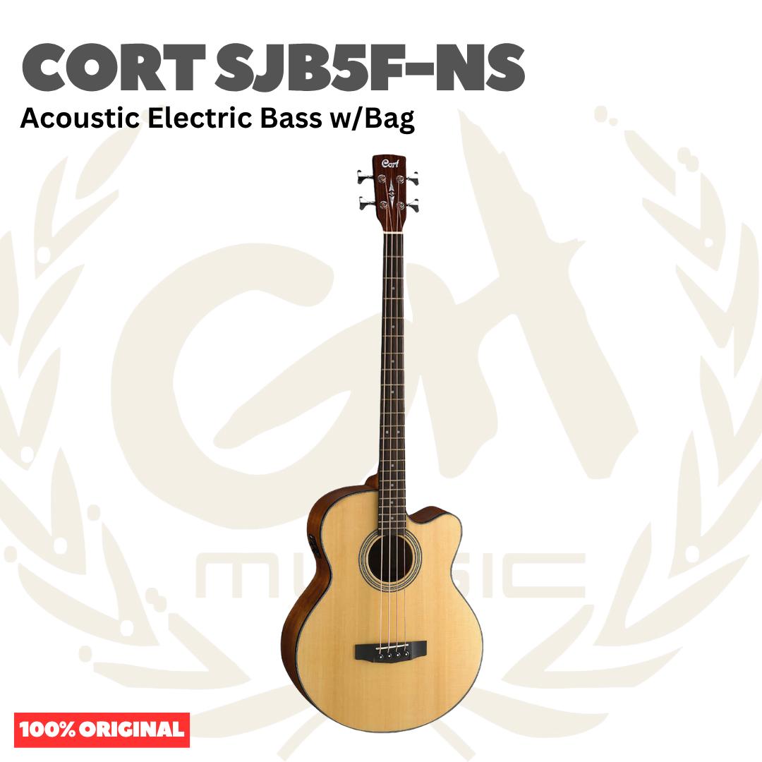 Cort SJB5F-NS Acoustic Electric Bass w/Bag - Bass Akustik dengan Preamp