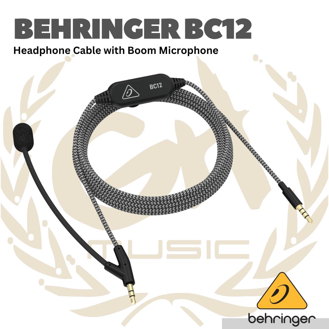 Behringer BC12 Premium Headphone Cable with Boom Microphone and In-Line Control