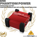 Behringer GI100 Active DI Box with Speaker Emulator - Phantom Power