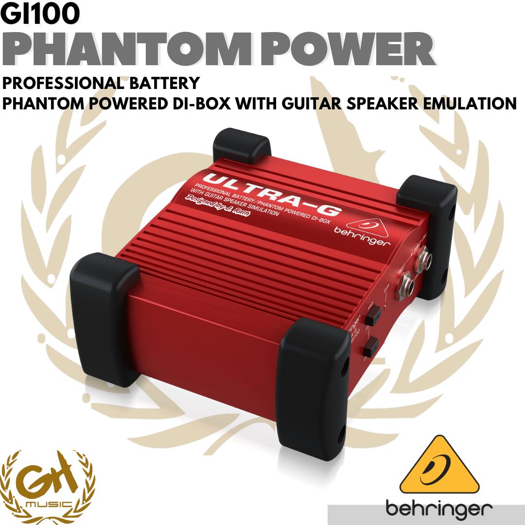 Behringer GI100 Active DI Box with Speaker Emulator - Phantom Power