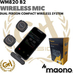 Maono WM820 B2 Dual Wireless Clip On Mic System for iphone / ipad