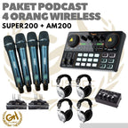 PAKET PODCAST 4 ORANG WIRELESS RT SUPER200 + MAONO AM200