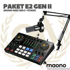 PAKET MAONO E2 GEN 2 - Maono Ame2 Gen II - 1 MIC - Podcast Streaming Recording