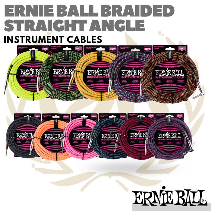 ERNIE BALL BRAIDED Straight Angle Instrument Cable | Kabel Jack Gitar