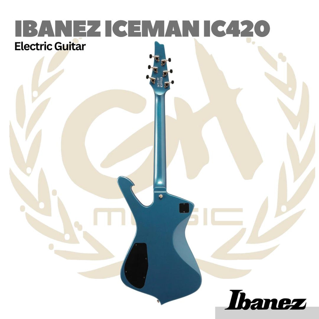 Ibanez Iceman IC420-ABM Electric Guitar w/IC Bag - Ice Blue Metallic | Gitar Elektrik Original
