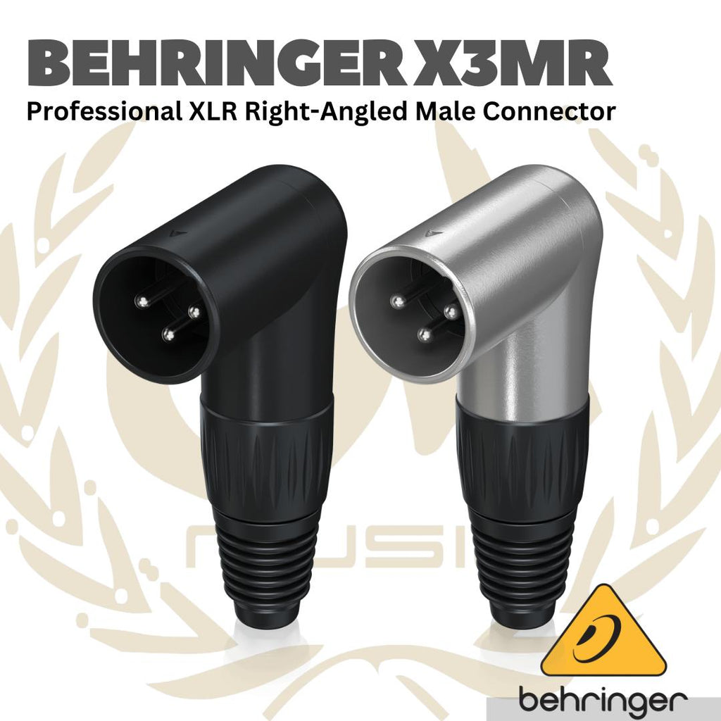 Behringer X3MR Professional XLR Right-Angled Male Connector - Jack XLR Male Angled 3 Pin X3-MR