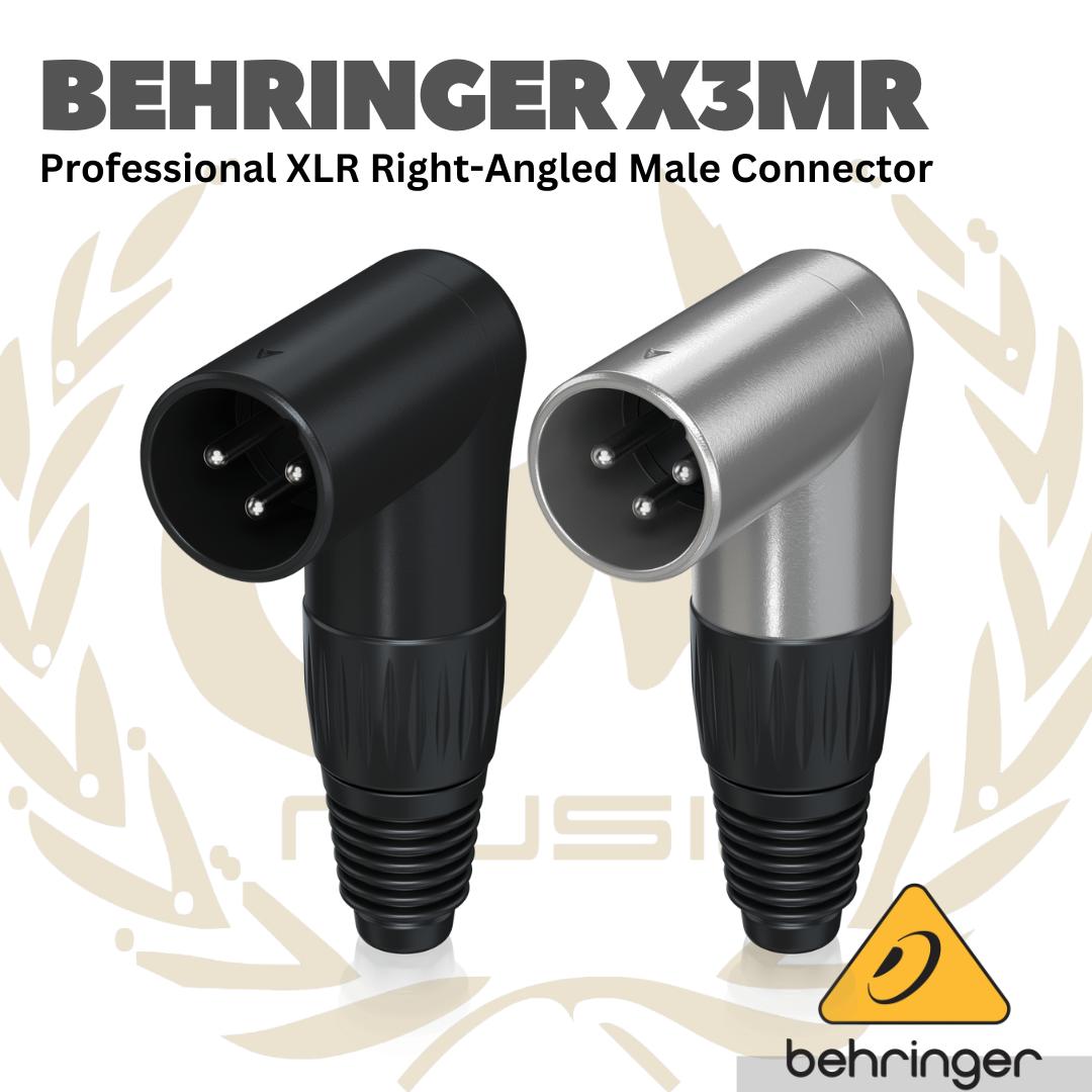 Behringer X3MR Professional XLR Right-Angled Male Connector - Jack XLR Male Angled 3 Pin X3-MR