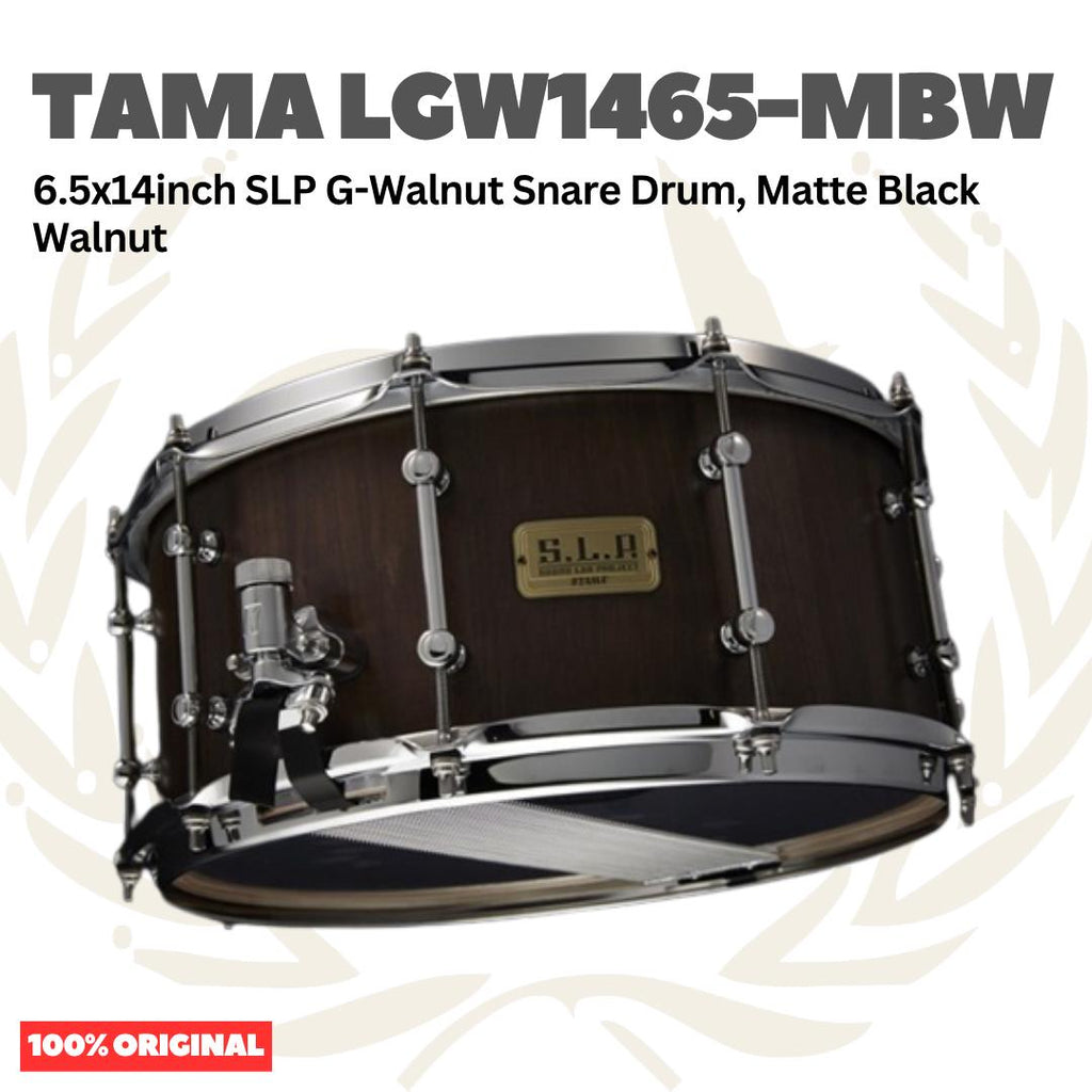 TAMA LGW1465-MBW 6.5x14inch SLP G-Walnut Snare Drum, Matte Black Walnut - Senar Drum