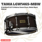TAMA LGW1465-MBW 6.5x14inch SLP G-Walnut Snare Drum, Matte Black Walnut - Senar Drum