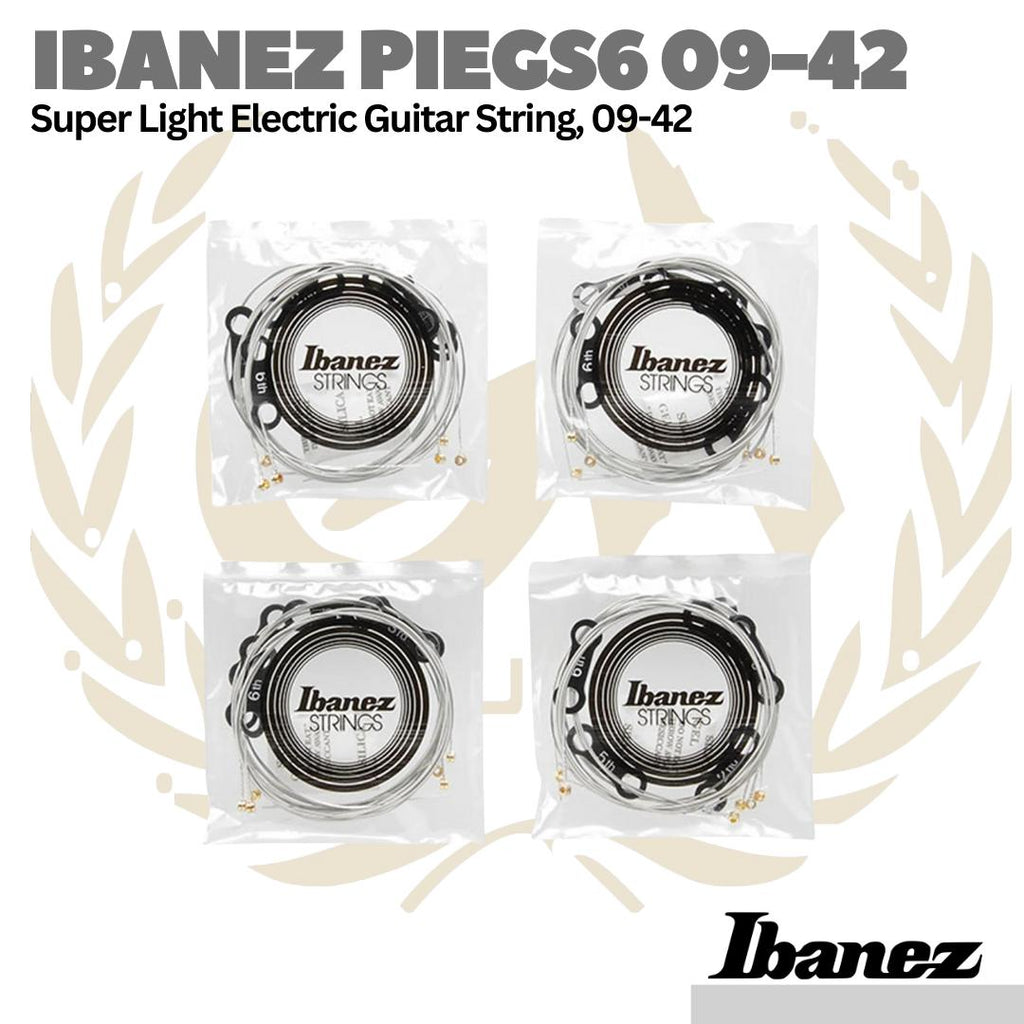 Ibanez PIEGS6 09-42 Super Light Electric Guitar Strings, 4-pack