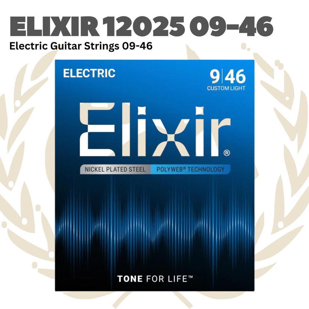 ELIXIR 12025 Polyweb Custom Light Electric Guitar Strings 09-46 Senar