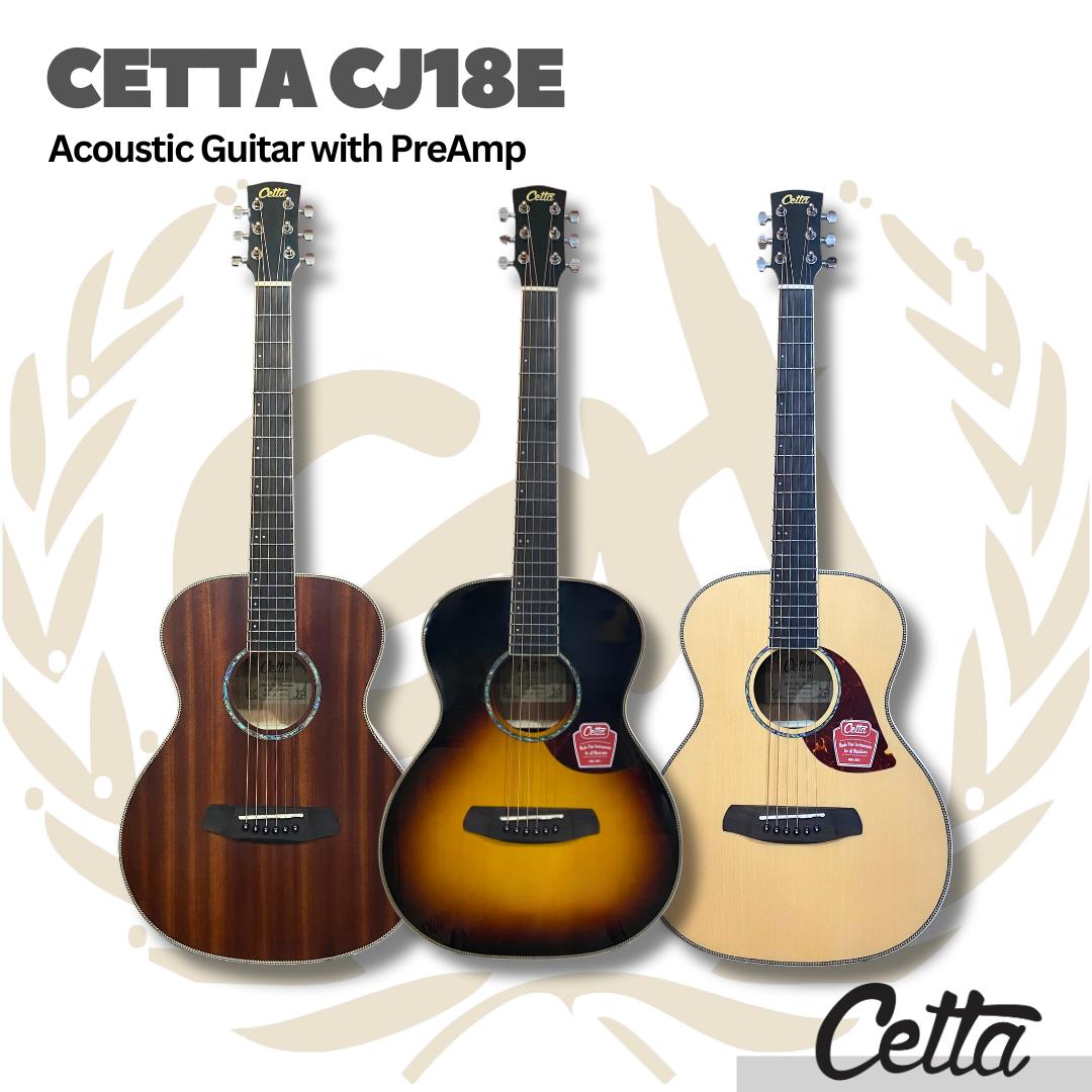 Cetta CJ18E Acoustic Guitar with Pre-Amp - Gitar Akustik Elektrik CJ18E dengan PreAmp