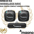Maono WM820 B2 Dual Wireless Clip On Mic System for iphone / ipad