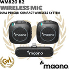 Maono WM820 B2 Dual Wireless Clip On Mic System for iphone / ipad
