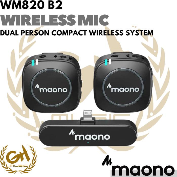 Maono WM820 B2 Dual Wireless Clip On Mic System for iphone / ipad