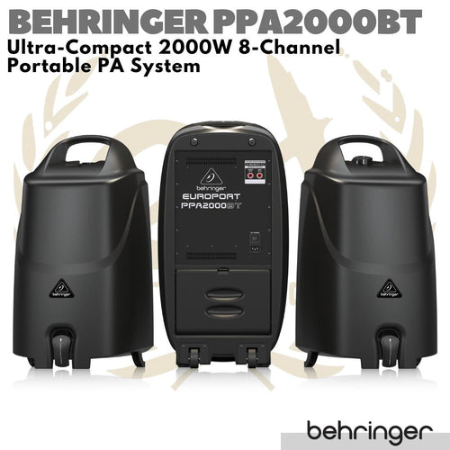 BEHRINGER EUROPORT PPA2000BT 2000W 8 Channel Portable PA Speaker Mixer