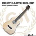 Cort Earth GO Acoustic Electric Guitar with Pre-Amp - Gitar Transkustik TransAcoustic Akustik Elektrik Earth-Go PreAmp Original Asli