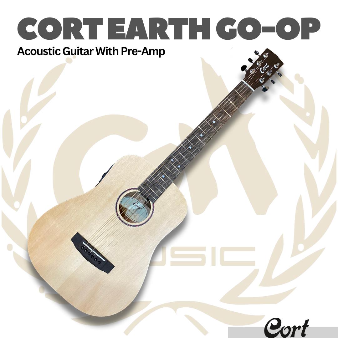 Cort Earth GO Acoustic Electric Guitar with Pre-Amp - Gitar Transkustik TransAcoustic Akustik Elektrik Earth-Go PreAmp Original Asli