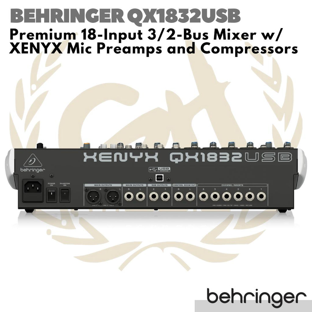 Behringer Xenyx QX1832USB Premium 18-Input 3/2-Bus Mixer USB Interface