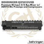 Behringer Xenyx QX1832USB Premium 18-Input 3/2-Bus Mixer USB Interface