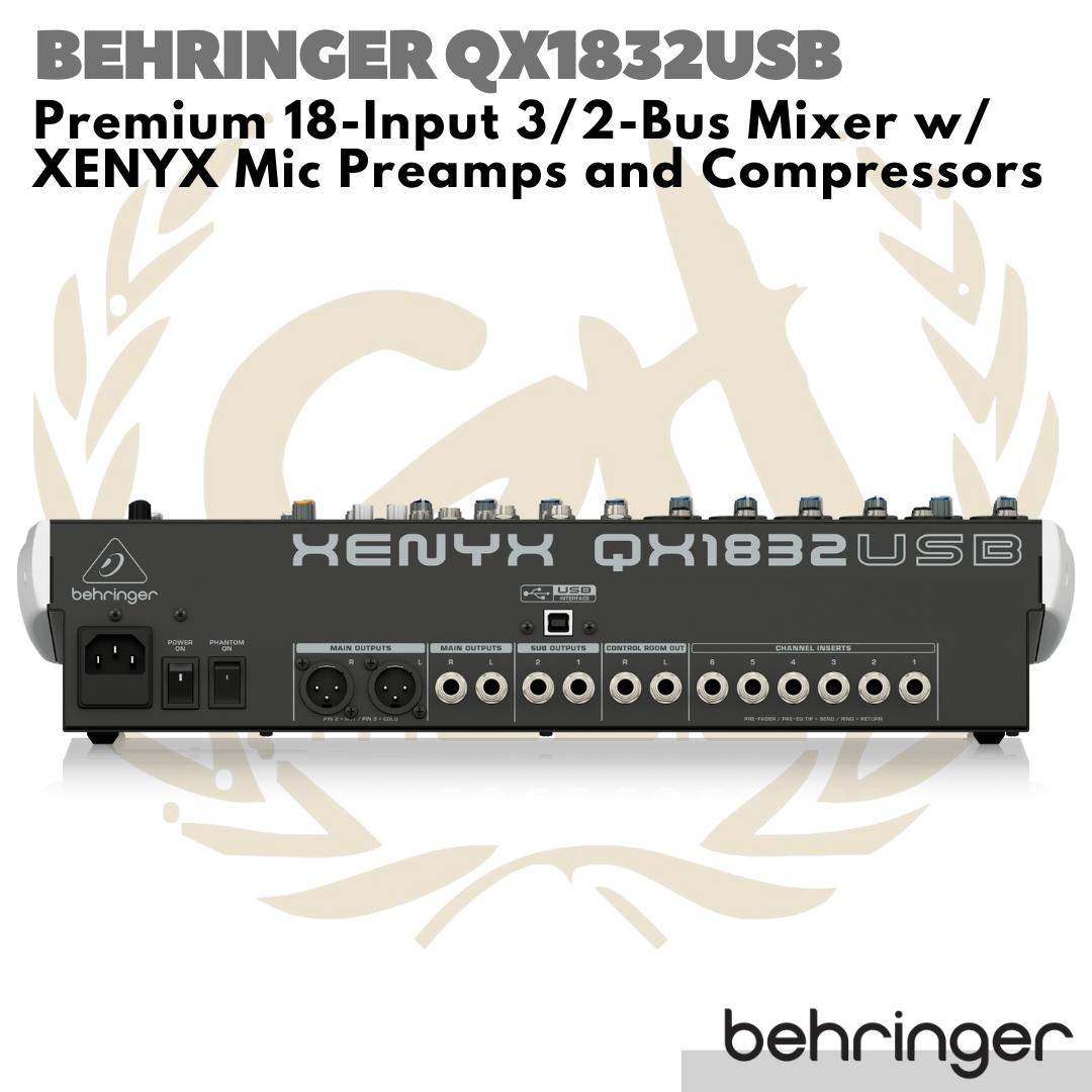 Behringer Xenyx QX1832USB Premium 18-Input 3/2-Bus Mixer USB Interface