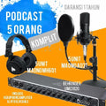 PODCAST 5 ORANG KOMPLIT BEHRINGER UMC1820 PLUS MAONO MH601 DAN MIC