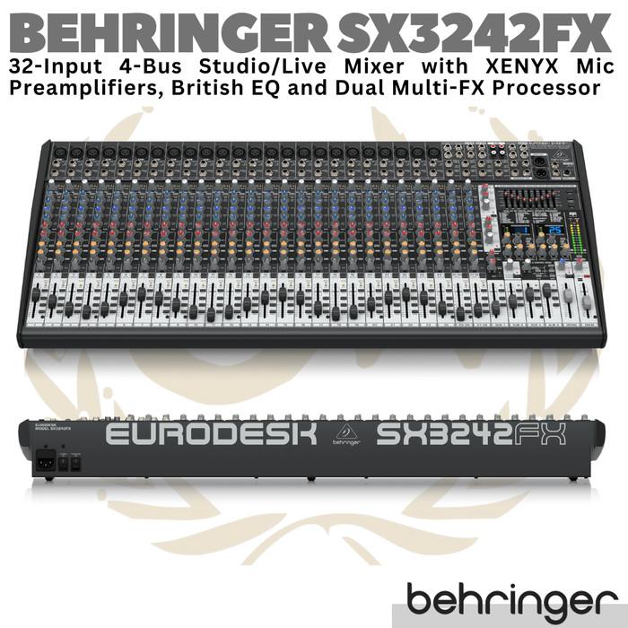 BEHRINGER EURODESK SX3242FX 32 Input 4 Bus Studio Live Audio Mixer