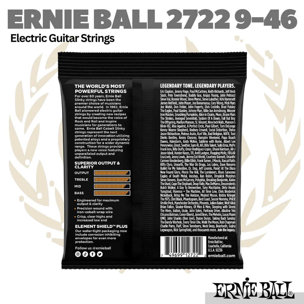 Ernie Ball 2722 Hybrid Slinky Cobalt Electric Guitar Strings 9-46