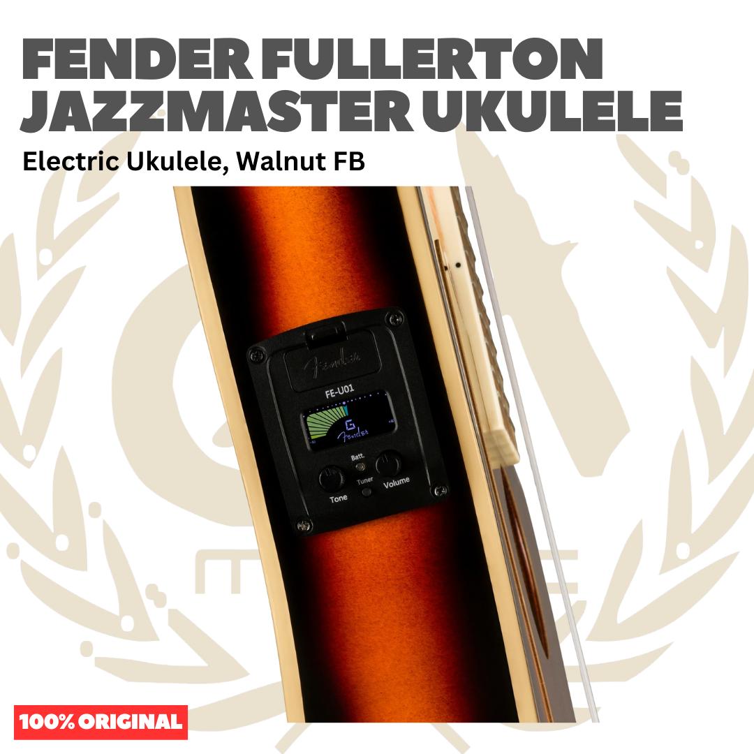 Fender Fullerton Jazzmaster Ukulele - Ukulele Elektrik Body Jazzmaster Mini 4-Senar With Preamp Original Asli