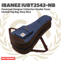 Ibanez IUBT2542-NB Powerpad Designer Collection Double Tenor Ukulele Gig Bag, Navy Blue - Tas Ukulele Tenor Isi 2 Original Asli