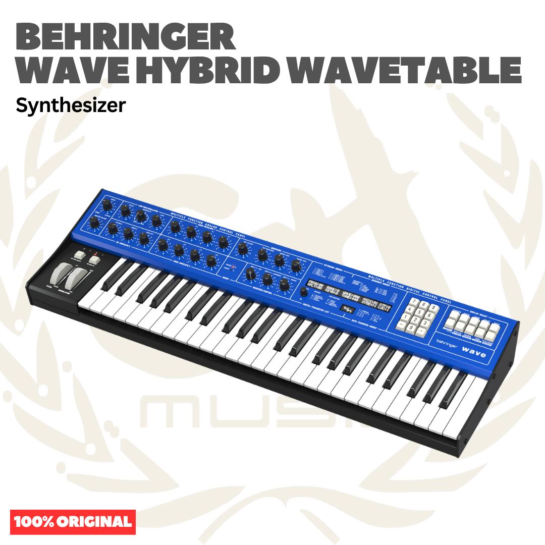 Behringer Wave Legendary 8-Voice Multi-Timbral Hybrid Synthesizer with Wavetable Generators and Analog VCF and VCA, LFO, 3 Envelopes, Arpeggiator and Sequencer - Keyboard Synth