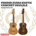Fender Zuma Exotic Concert Ukulele, Walnut FB - Ukulele 4-Senar Original Asli
