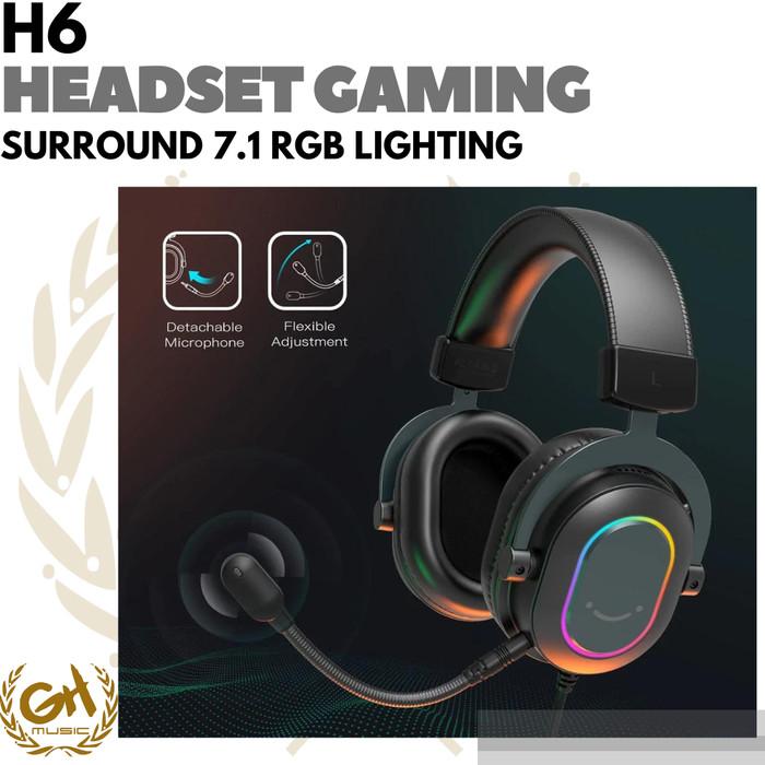 FIFINE H6 USB HEADSET 7.1 SURROUND SOUND, RGB LIGHT HEADPHONE GAMING