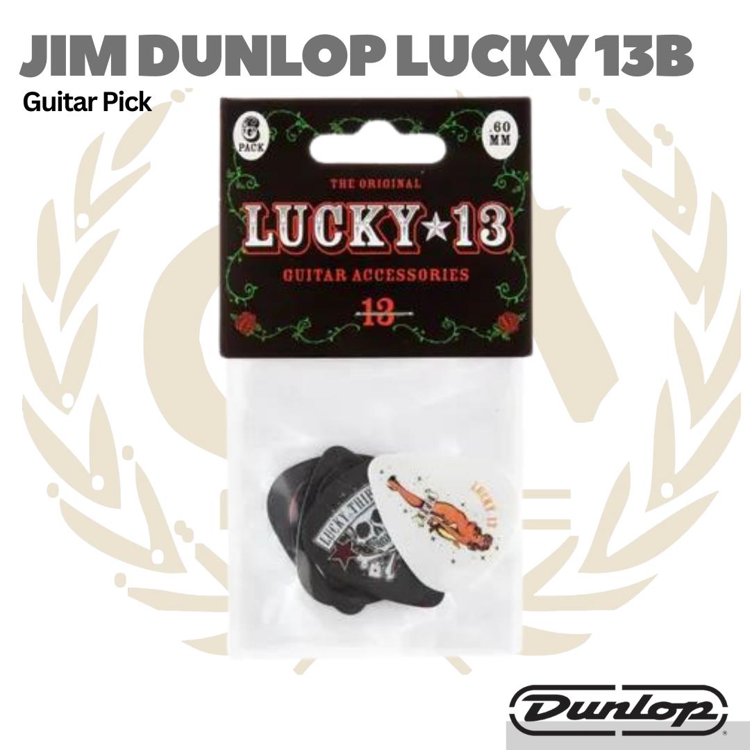 Jim Dunlop Lucky 13B AST Guitar Pick - Pick Gitar Bass Isi 6