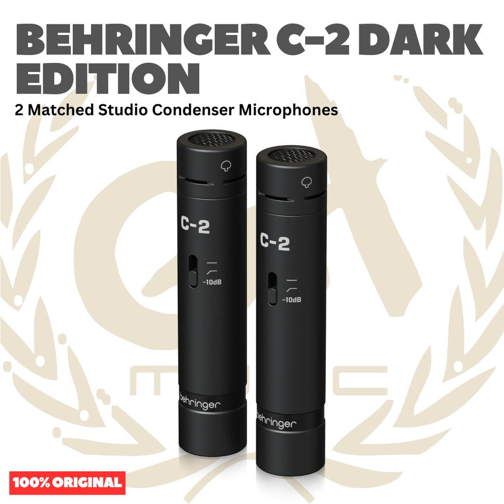 Behringer C-2 Dark Edition 2 Matched Studio Condenser Microphones - Mic Kondenser C2 Mik Kondensor Sepasang Original Asli
